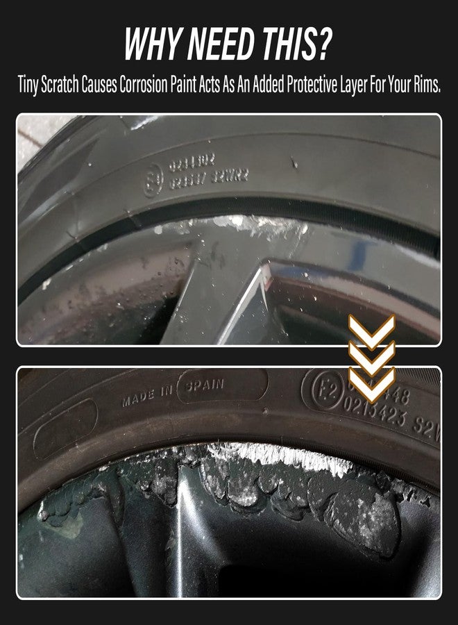 cocomfix طقم إصلاح خدوش حواف العجلات السوداء، طلاء أسود لامع لإصلاح حواف العجلات، إصلاح سريع لخدوش حواف العجلات وغيرها من الأضرار السطحية، طلاء حواف متعدد الألوان - Image 2